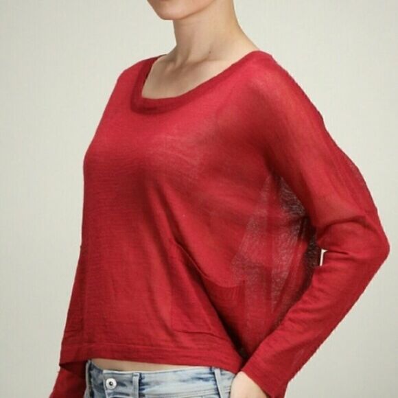 Red Freedom Sweater by Moon Collection - Picture 2 of 3